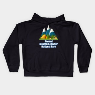 Seward Mountain, Glacier National Park Kids Hoodie